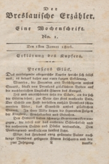 Der Breslauische Erzähler : eine Wochenschrift. Jg.7, No. 1 (1 Januar 1806) + wkładka