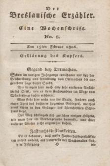 Der Breslauische Erzähler : eine Wochenschrift. Jg.7, No. 8 (15 Februar 1806) + wkładka