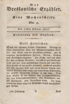 Der Breslauische Erzähler : eine Wochenschrift. Jg.7, No. 9 (22 Februar 1806) + wkładka