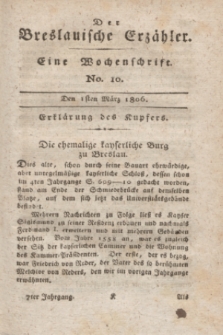 Der Breslauische Erzähler : eine Wochenschrift. Jg.7, No. 10 (1 März 1806) + wkładka
