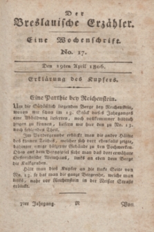 Der Breslauische Erzähler : eine Wochenschrift. Jg.7, No. 17 (19 April 1806) + wkładka