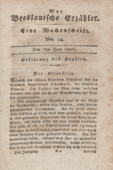 Der Breslauische Erzähler : eine Wochenschrift. Jg.7, No. 24 (7 Juni 1806) + wkładka