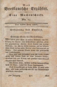 Der Breslauische Erzähler : eine Wochenschrift. Jg.7, No. 27 (28 Juni 1806) + wkładka