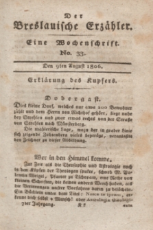 Der Breslauische Erzähler : eine Wochenschrift. Jg.7, No. 33 (9 August 1806) + wkładka