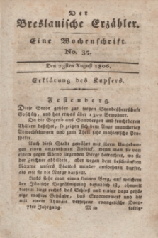 Der Breslauische Erzähler : eine Wochenschrift. Jg.7, No. 35 (23 August 1806) + wkładka