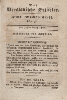 Der Breslauische Erzähler : eine Wochenschrift. Jg.7, No. 36 (30 August 1806) + wkładka