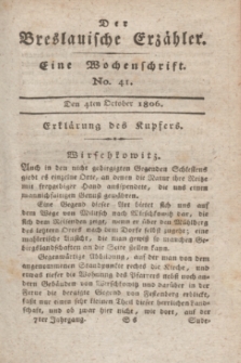 Der Breslauische Erzähler : eine Wochenschrift. Jg.7, No. 41 (4 October 1806) + wkładka
