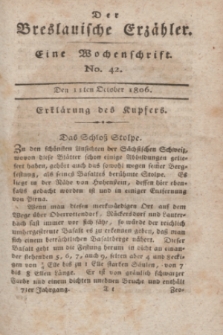 Der Breslauische Erzähler : eine Wochenschrift. Jg.7, No. 42 (11 Oktober 1806) + wkładka