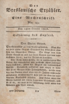 Der Breslauische Erzähler : eine Wochenschrift. Jg.7, No. 43 (18 October 1806) + wkładka