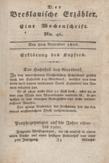 Der Breslauische Erzähler : eine Wochenschrift. Jg.7, No. 46 (8 November 1806) + wkładka