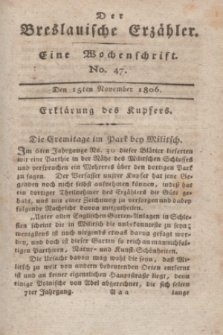 Der Breslauische Erzähler : eine Wochenschrift. Jg.7, No. 47 (15 November 1806) + wkładka
