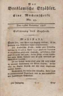 Der Breslauische Erzähler : eine Wochenschrift. Jg.7, No. 49 (29 November 1806) + wkładka