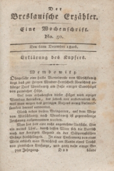 Der Breslauische Erzähler : eine Wochenschrift. Jg.7, No. 50 (6 December 1806) + wkładka