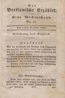 Der Breslauische Erzähler : eine Wochenschrift. Jg.7, No. 52 (20 Dezember 1806) + wkładka