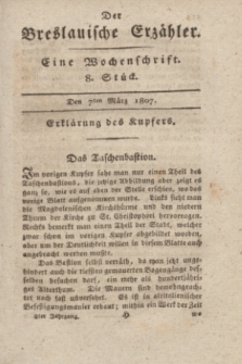 Der Breslauische Erzähler : eine Wochenschrift. Jg.8, Stück 8 (7 März 1807) + wkładka