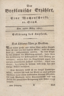 Der Breslauische Erzähler : eine Wochenschrift. Jg.8, Stück 11 (28 März 1807) + wkładka