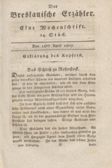 Der Breslauische Erzähler : eine Wochenschrift. Jg.8, Stück 14 (18 April 1807) + wkładka