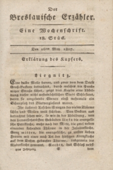 Der Breslauische Erzähler : eine Wochenschrift. Jg.8, Stück 18 (16 May 1807) + wkładka