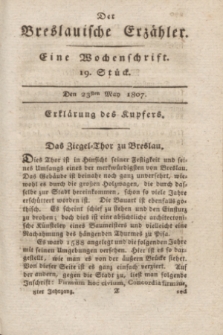 Der Breslauische Erzähler : eine Wochenschrift. Jg.8, Stück 19 (23 Mai 1807) + wkładka
