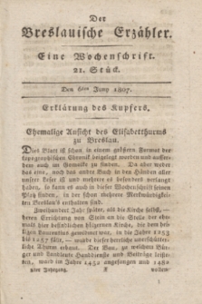 Der Breslauische Erzähler : eine Wochenschrift. Jg.8, Stück 21 (6 Juni 1807) + wkładka