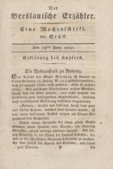 Der Breslauische Erzähler : eine Wochenschrift. Jg.8, Stück 22 (13 Juni 1807) + wkładka