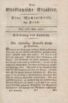 Der Breslauische Erzähler : eine Wochenschrift. Jg.8, Stück 29 (18 July 1807) + wkładka