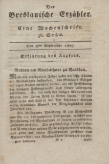 Der Breslauische Erzähler : eine Wochenschrift. Jg.8, Stück 36 (5 September 1807) + wkładka