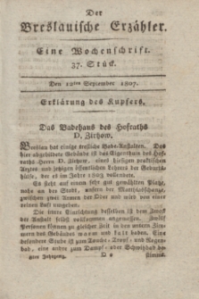 Der Breslauische Erzähler : eine Wochenschrift. Jg.8, Stück 37 (12 September 1807) + wkładka