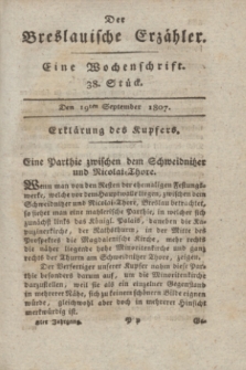 Der Breslauische Erzähler : eine Wochenschrift. Jg.8, Stück 38 (19 September 1807) + wkładka