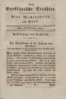 Der Breslauische Erzähler : eine Wochenschrift. Jg.8, Stück 40 (3 October 1807)