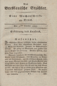 Der Breslauische Erzähler : eine Wochenschrift. Jg.8, Stück 44 (31 Oktober 1807) + wkładka