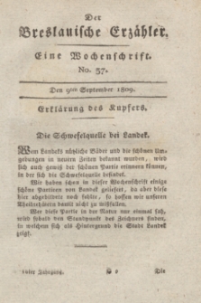 Der Breslauische Erzähler : eine Wochenschrift. Jg.10, No. 37 (9 September 1809) + wkładka