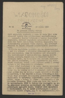 Wiadomości Polityczne. [R.3], nr 95 (20 lipca 1942)