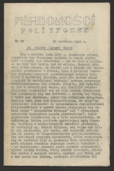 Wiadomości Polityczne. [R.3], nr 99 (10 września 1942)