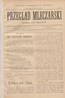 Przegląd Mleczarski : dodatek miesięczny do „Rolnika”. R.3, nr 4 (30 kwietnia 1898)
