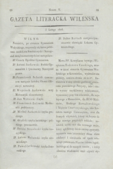 Gazeta Literacka Wilenska. [R.1], [Cz.1], nr 5 (5 lutego 1806)