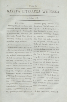 Gazeta Literacka Wilenska. [R.1], [Cz.1], nr 6 (10 lutego 1806)