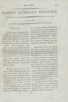 Gazeta Literacka Wilenska. [R.1], [Cz.2], nr 28 (14 lipca 1806)