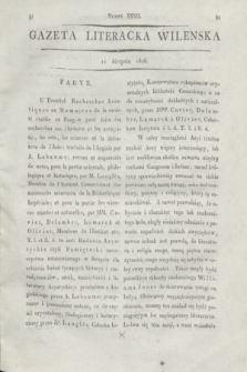Gazeta Literacka Wilenska. [R.1], [Cz.2], nr 32 (11 sierpnia 1806)