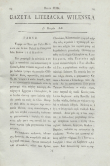 Gazeta Literacka Wilenska. [R.1], [Cz.2], nr 34 (25 sierpnia 1806)