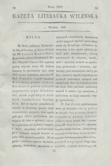 Gazeta Literacka Wilenska. [R.1], [Cz.2], nr 35 (1 września 1806)