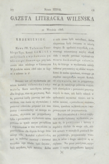 Gazeta Literacka Wileńska. [R.1], [Cz.2], nr 38 (22 września 1806)