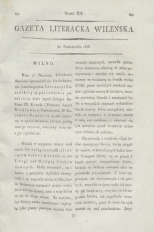 Gazeta Literacka Wilenska. [R.1], [Cz.2], nr 42 (20 października 1806)
