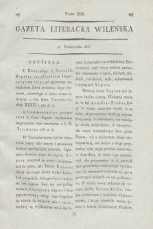 Gazeta Literacka Wilenska. [R.1], [Cz.2], nr 43 (27 października 1806)