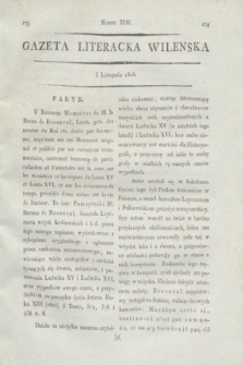 Gazeta Literacka Wilenska. [R.1], [Cz.2], nr 44 (5 listopada 1806)