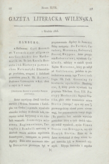 Gazeta Literacka Wilenska. [R.1], [Cz.2], nr 48 (1 grudnia 1806)