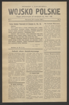 Wojsko Polskie : organ połączonych sił zbrojnych AL, PAL i KB. R.1, nr 5 (27 września 1944)
