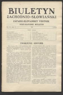 Biuletyn Zachodnio-Słowiański = Západo-Slovansky Vestnik = West-Slavonic Bulletin. R.2, nr 4/5 (sierpień 1941)