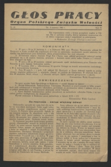 Głos Pracy : Organ Polskiego Związku Wolności. R.4, nr 23 (3 czerwca 1943)