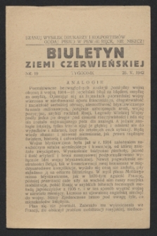 Biuletyn Ziemi Czerwieńskiej. R.2, nr 19 (26 maja 1942)